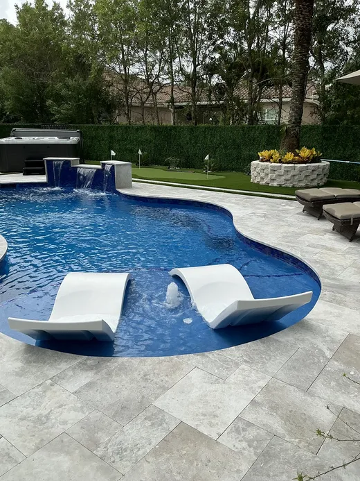 residential pool lounge turf